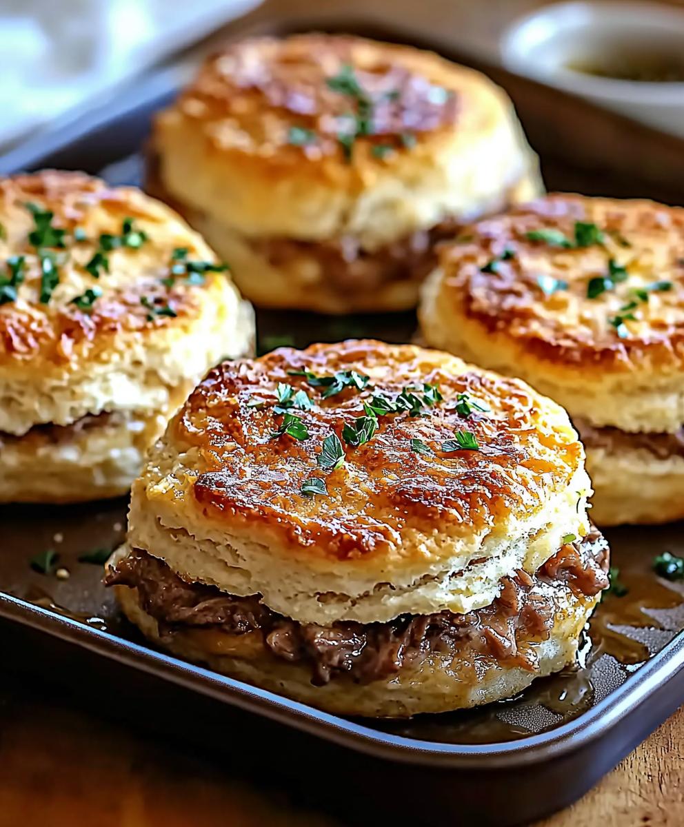 Baked French Dip Biscuits