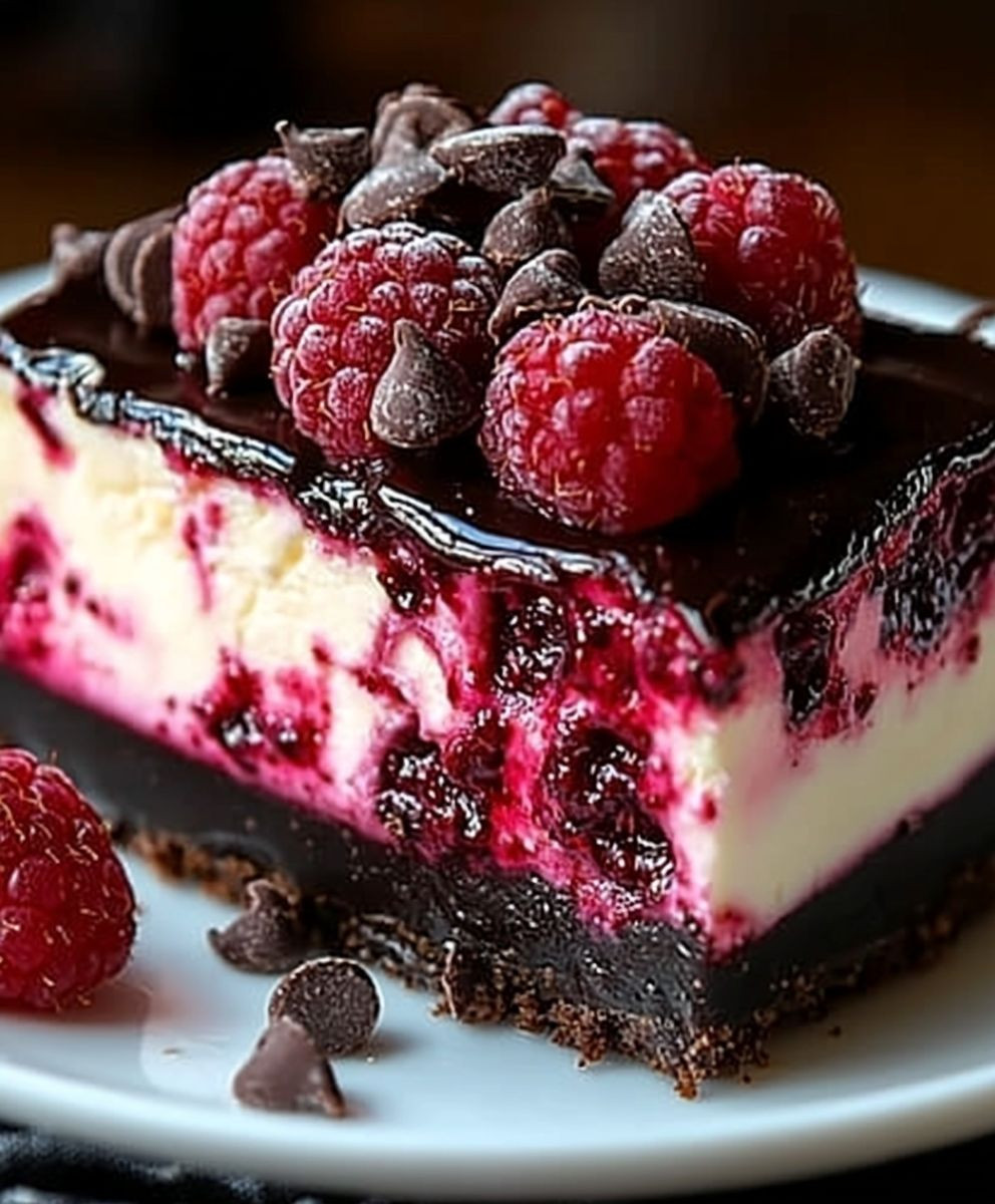 Dark Chocolate Raspberry Cheesecake