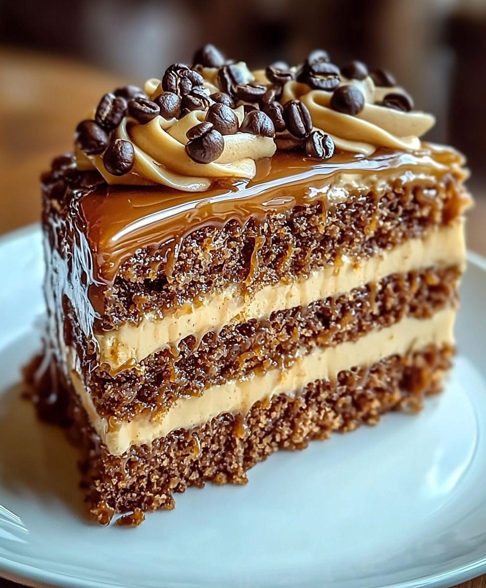 Gooey Coffee Caramel Cake