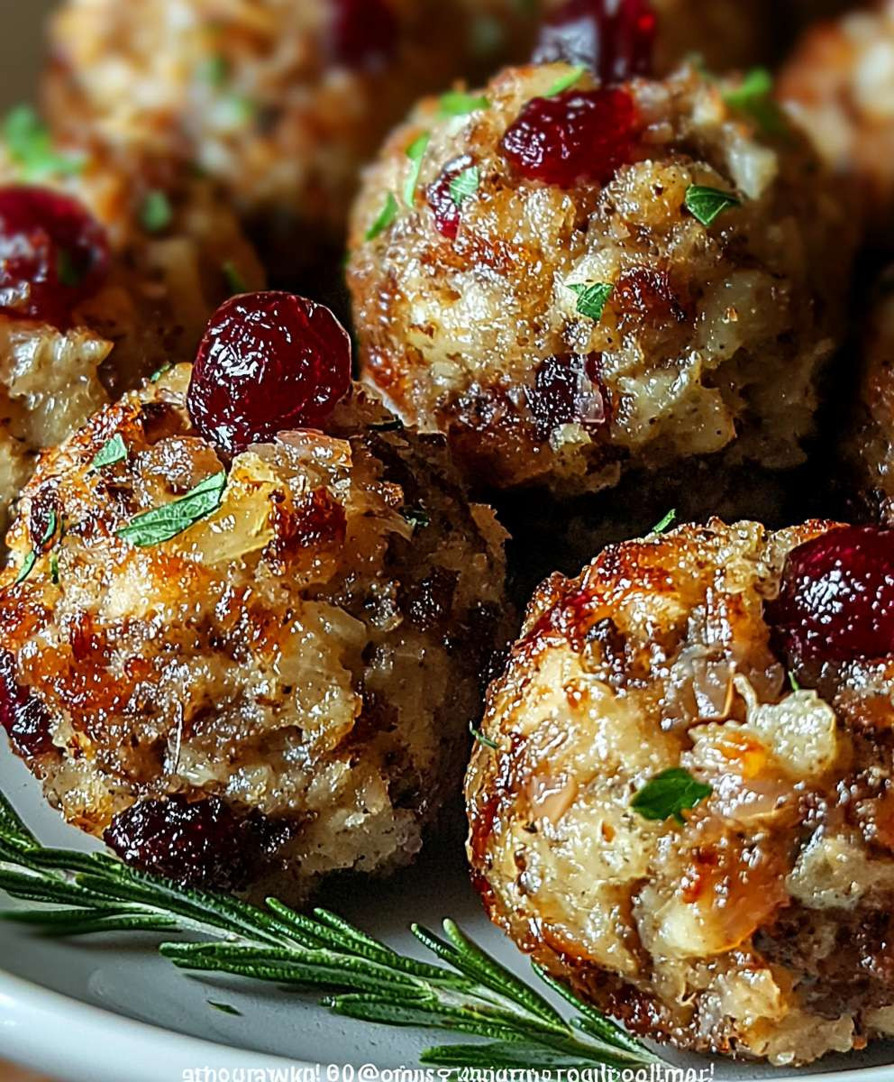 Cranberry Turkey Stuffing Balls