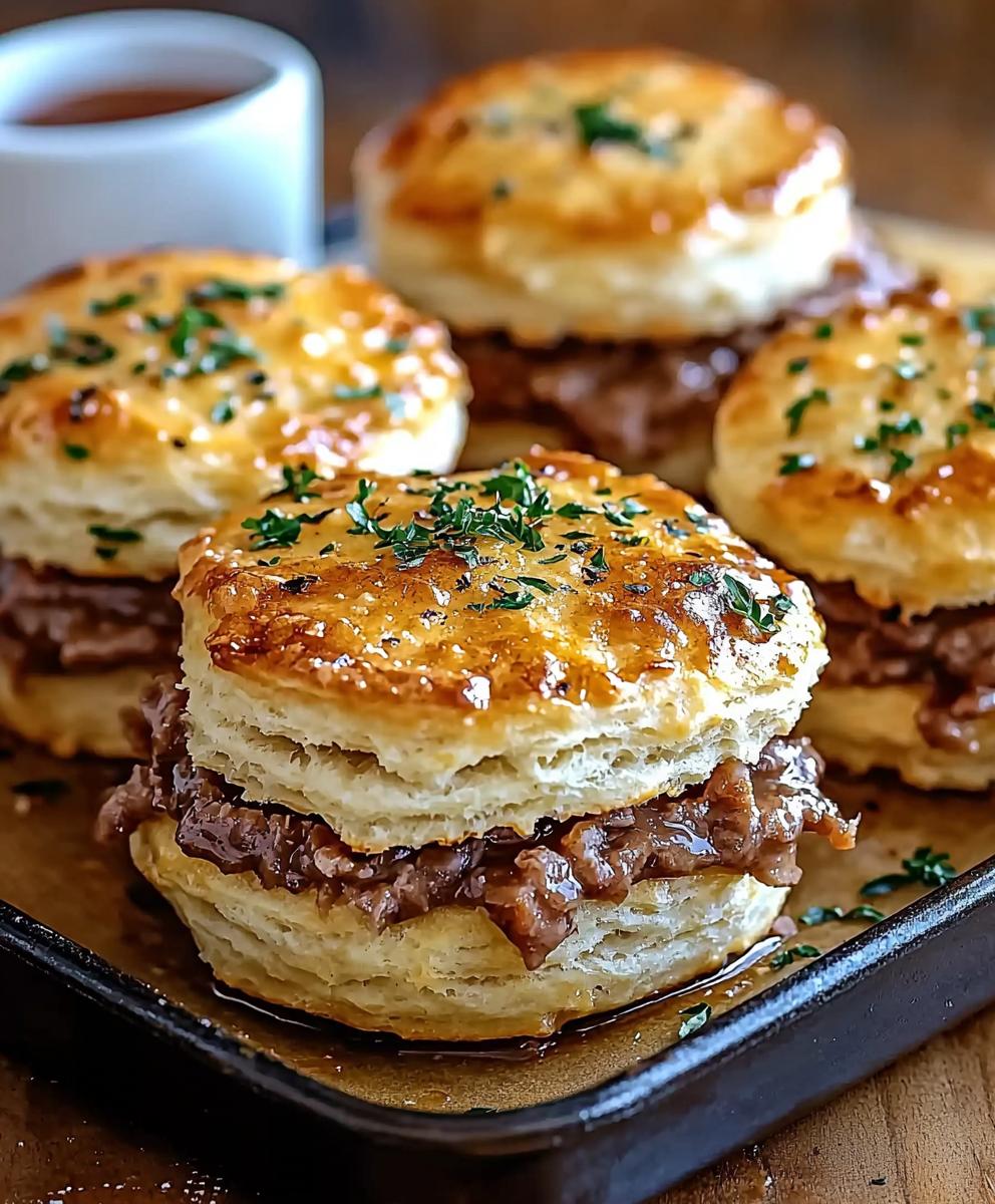 Baked French Dip Biscuits