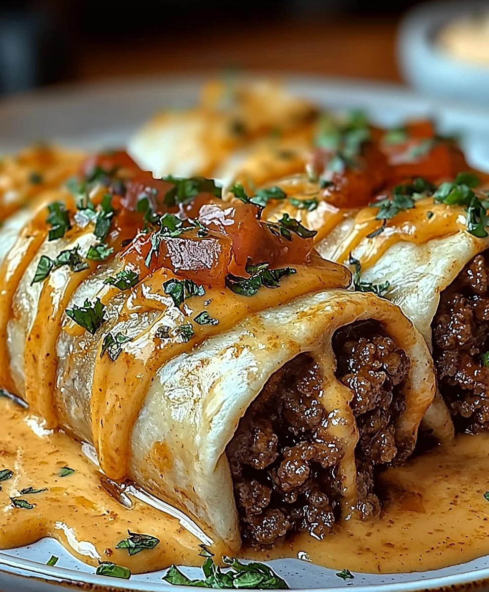 Cheesy Ground Beef Wraps