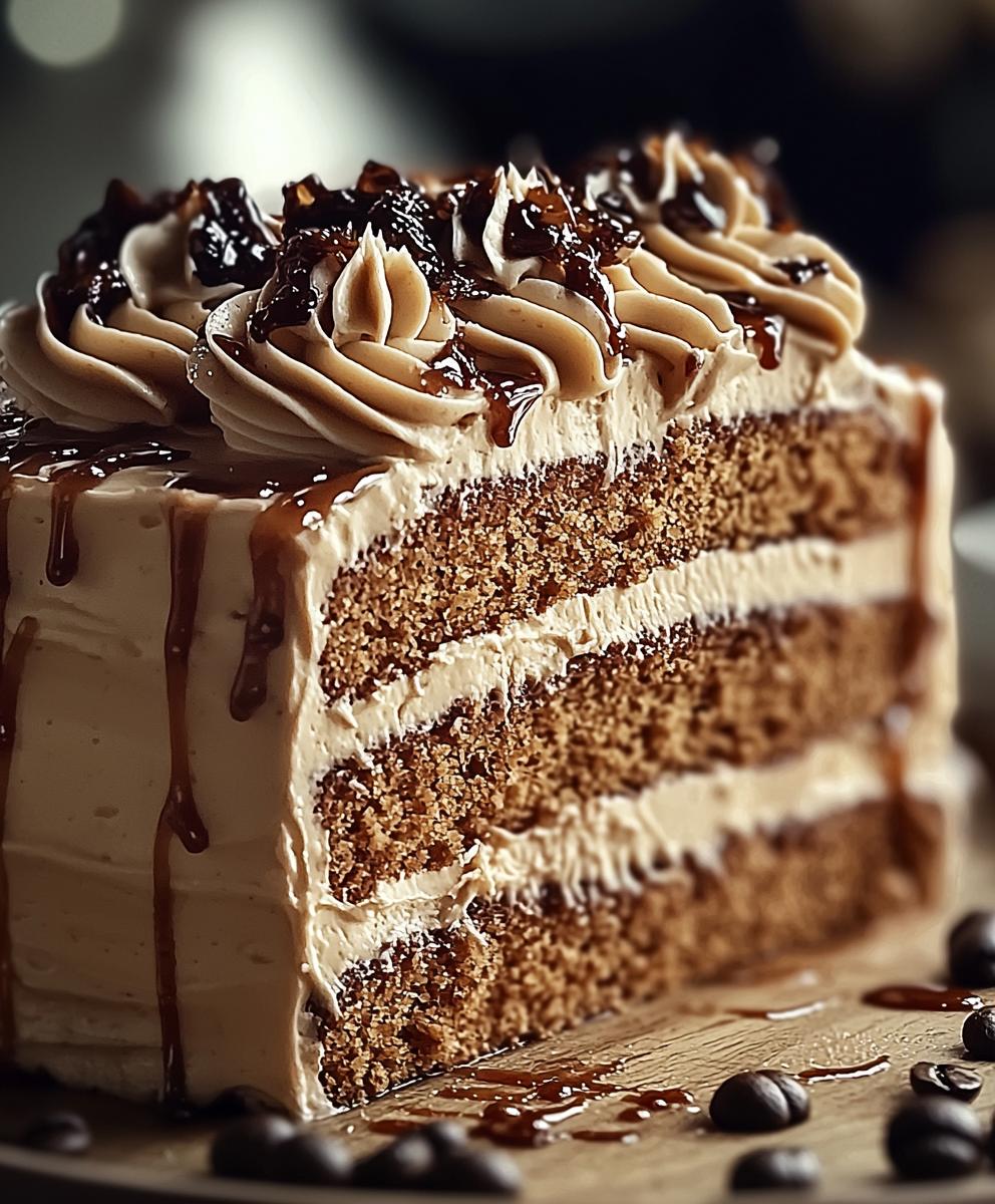 Caramel Coffee Buttercream Cake