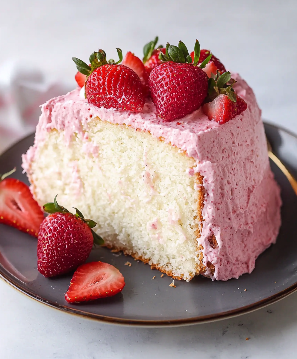 Strawberry Angel Food Cake