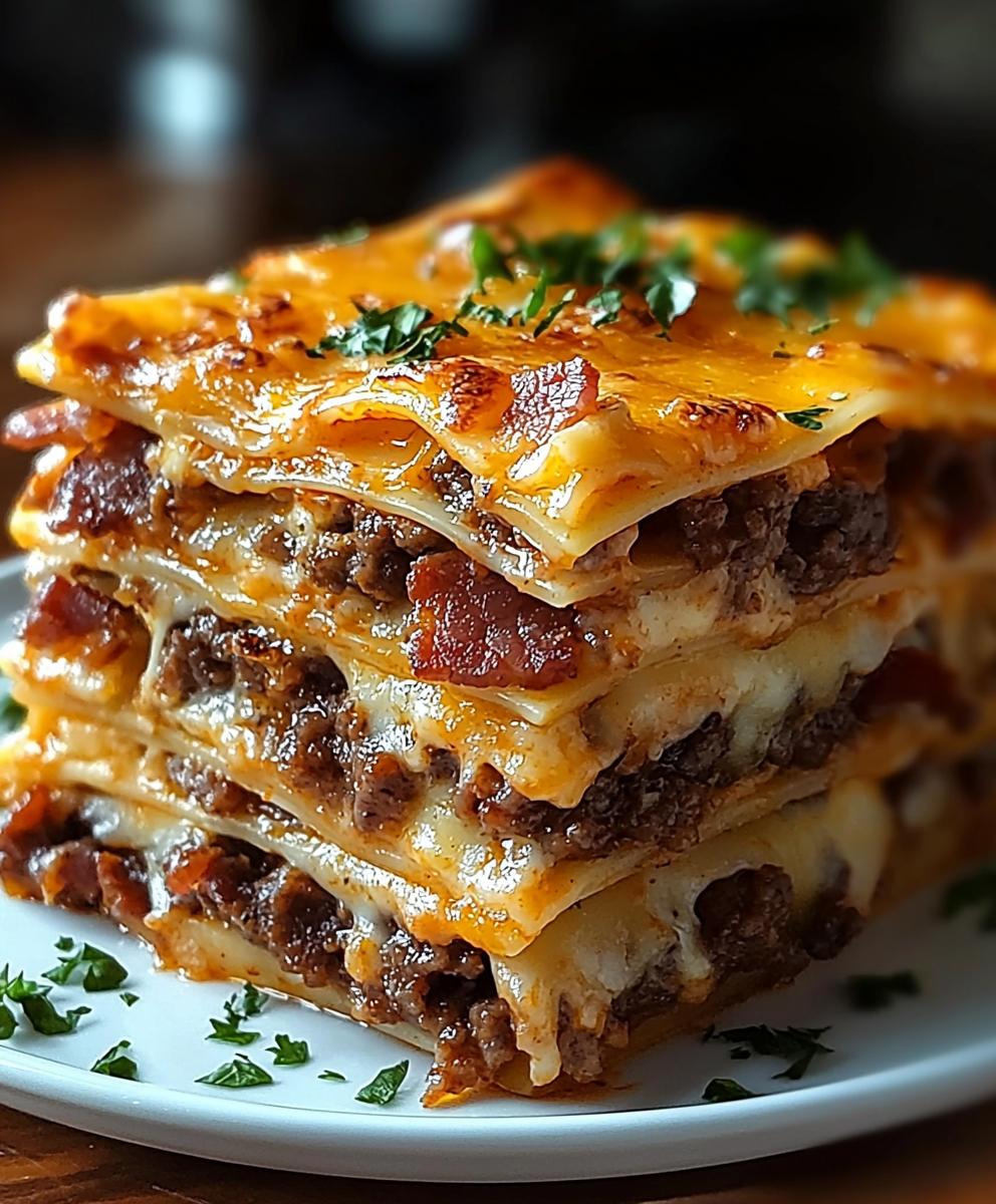 Parmesan Garlic Bacon Lasagna
