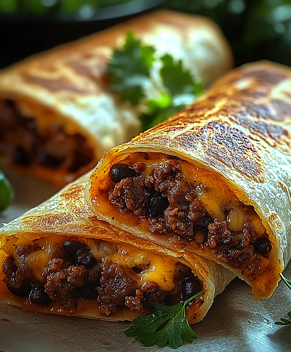 Crispy Beef Chimichangas