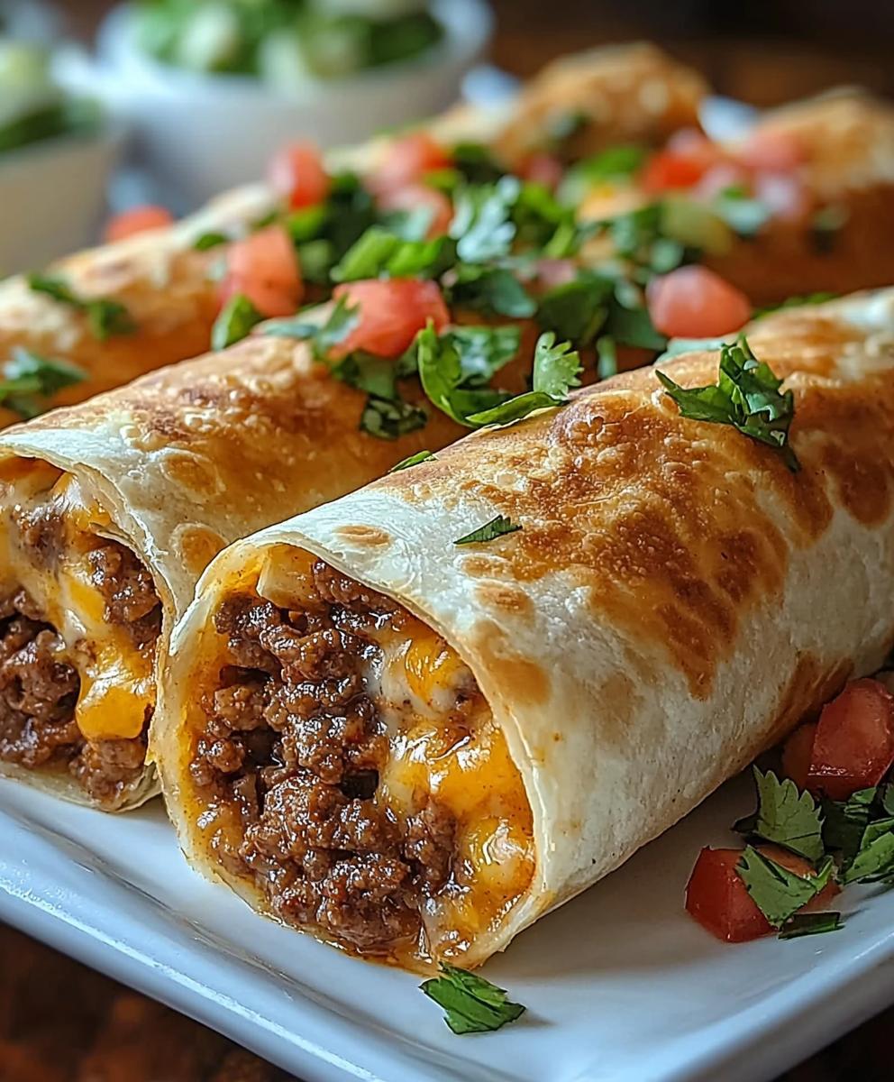 Beef Cheese Chimichangas