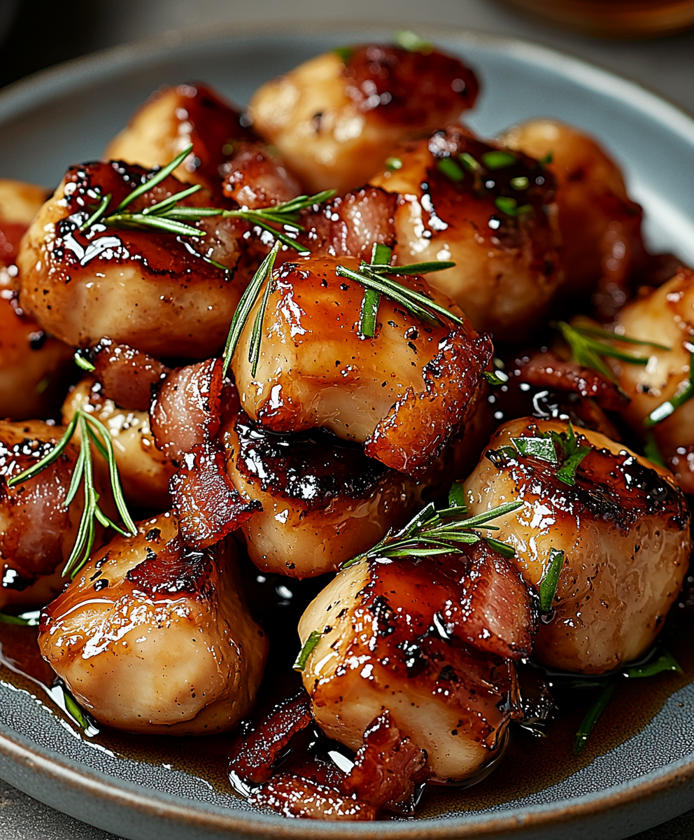 Maple Glazed Bacon Chicken Bites