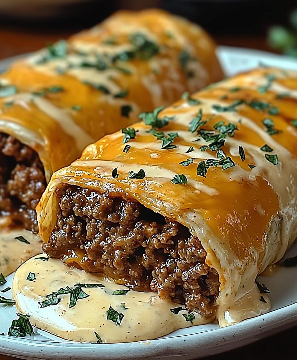Cheesy Ground Beef Wraps