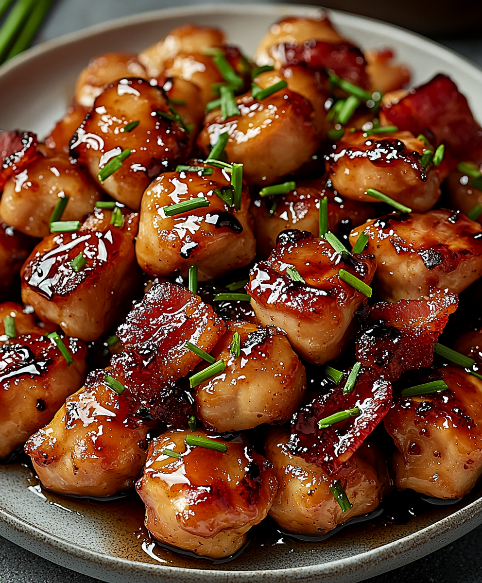 Maple Glazed Bacon Chicken Bites
