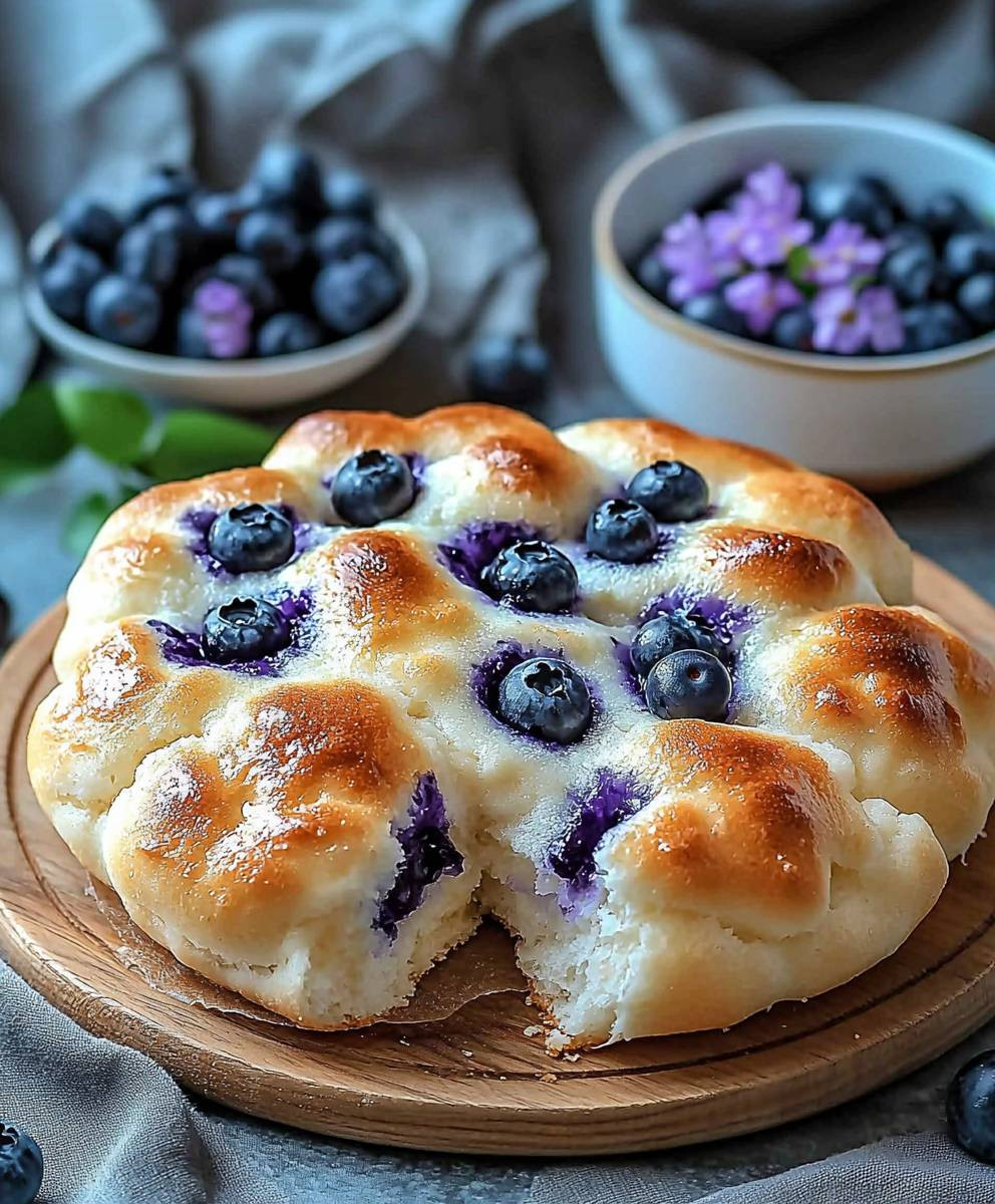 Cottage Cheese Blueberry Cloud Bread