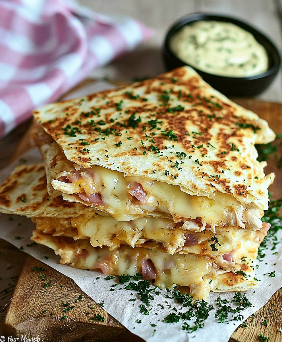 Chicken Cordon Bleu Quesadilla