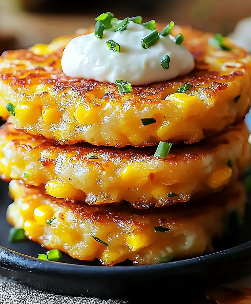 Cheesy Corn Fritters