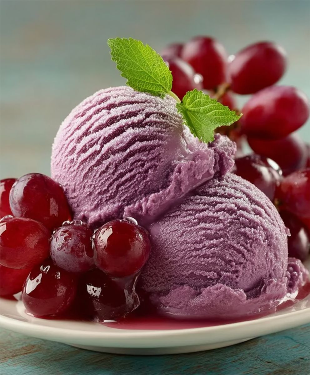 Grape juice ice cream