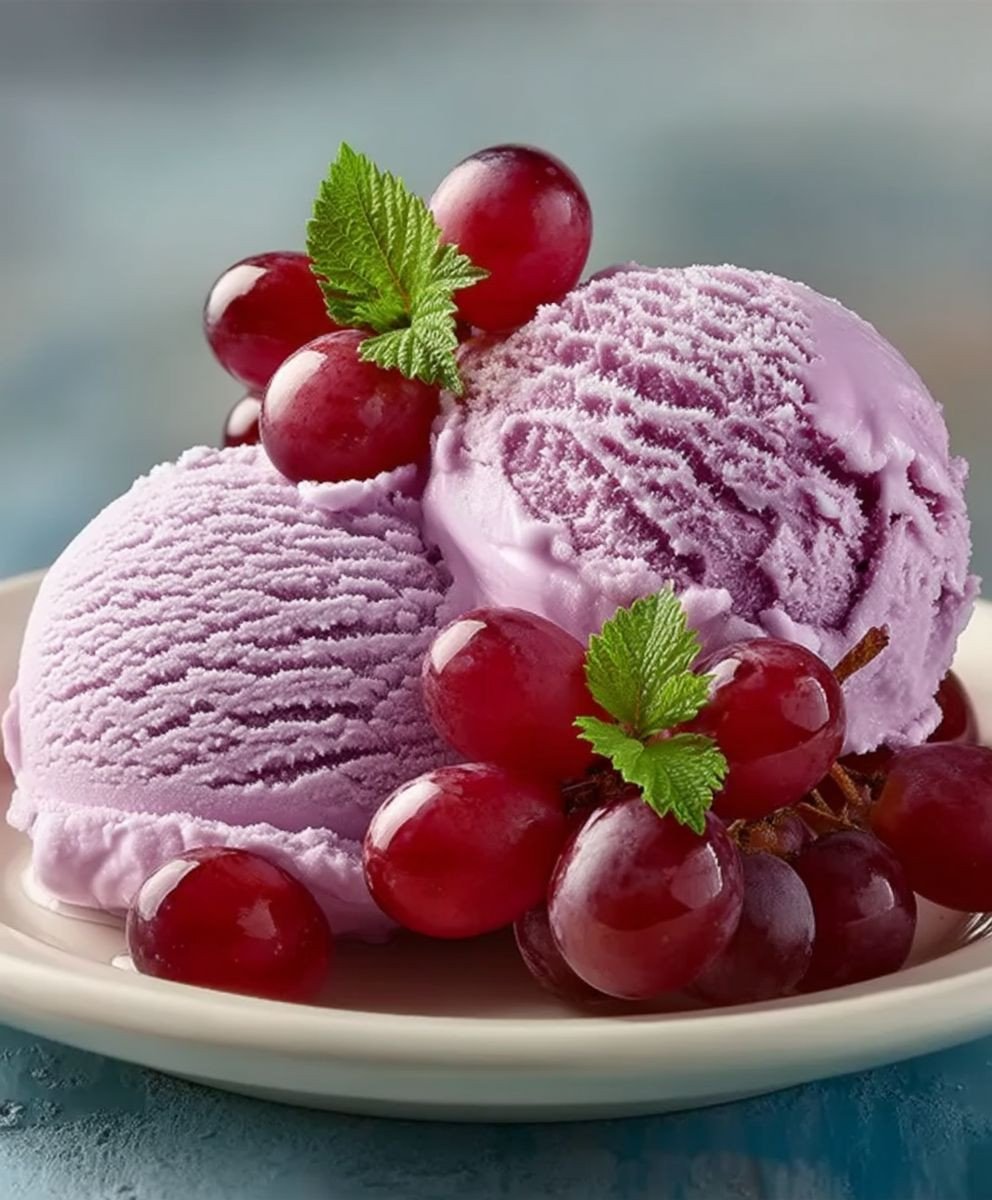 Grape juice ice cream