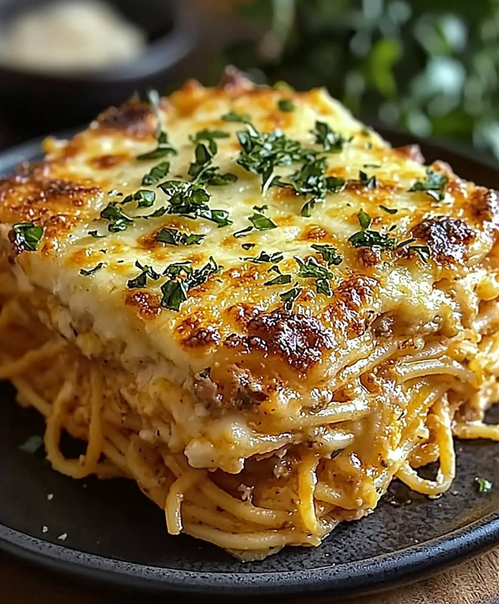 Cream Cheese Spaghetti Casserole