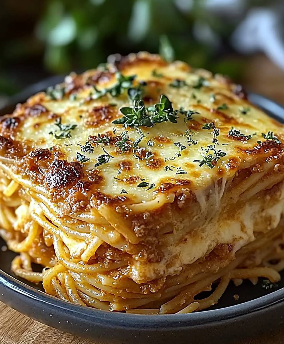 Cream Cheese Spaghetti Casserole