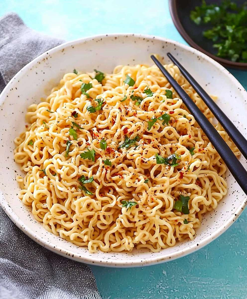 Garlic butter ramen noodles