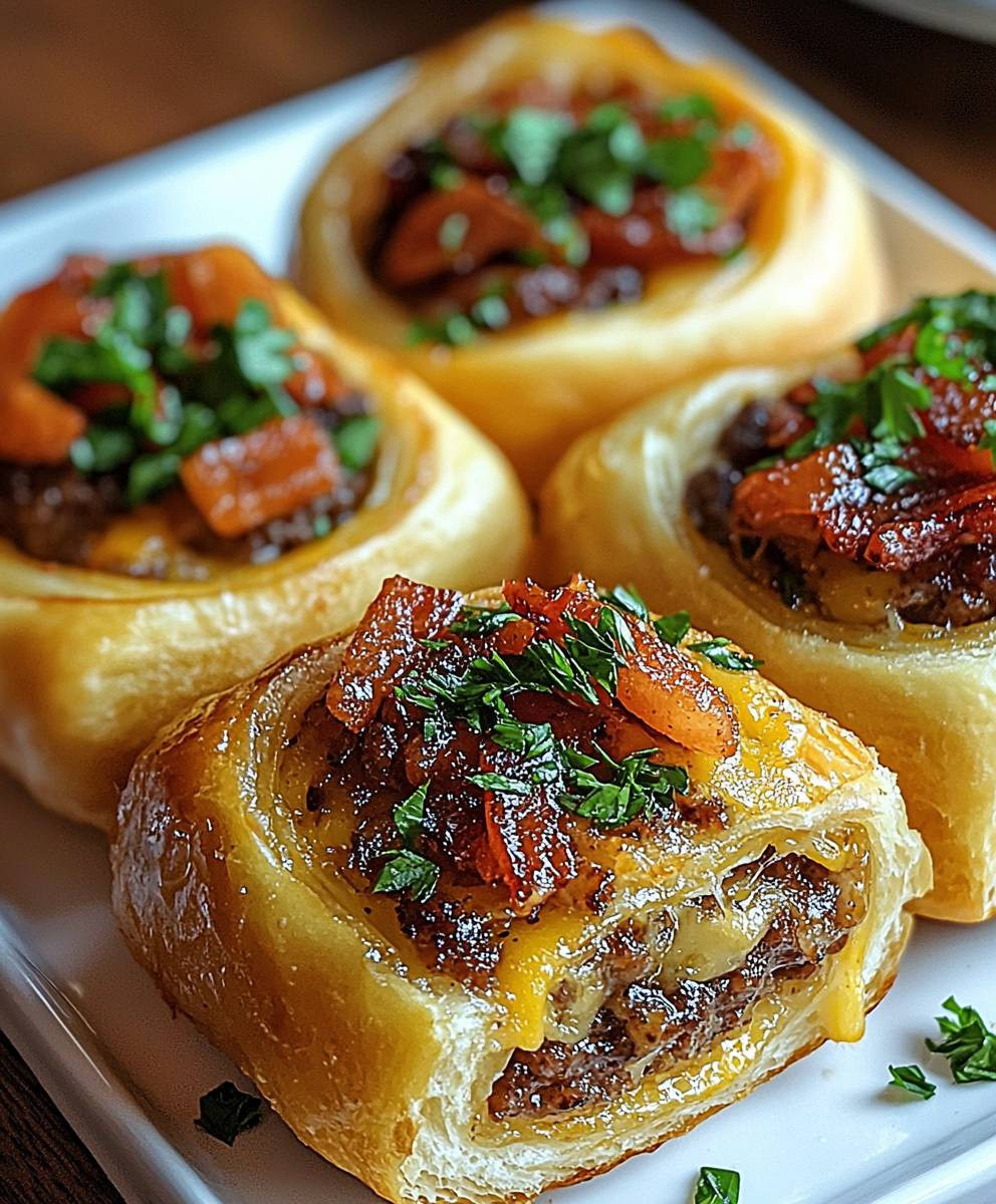 Crescent Roll Cheeseburger Bites