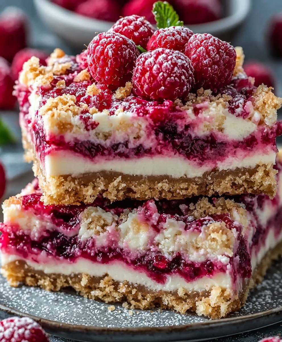 Raspberry cheesecake bars