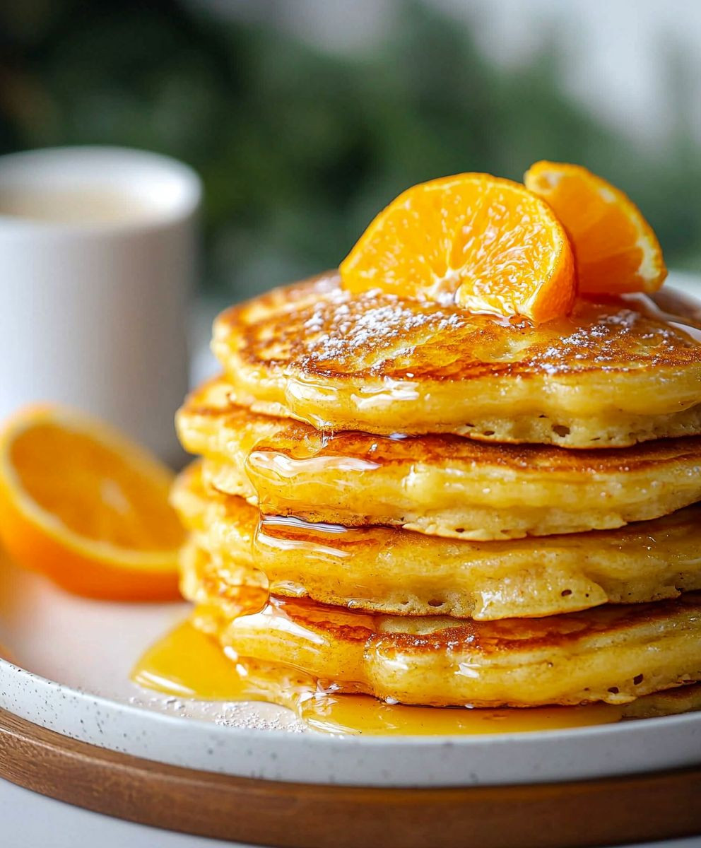 Orange breakfast pancakes