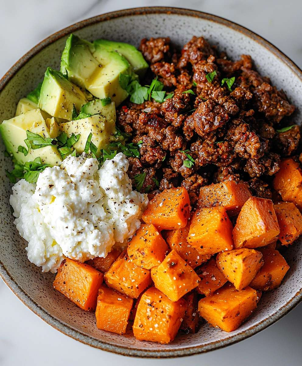 Cottage Cheese Sweet Potato Bowl
