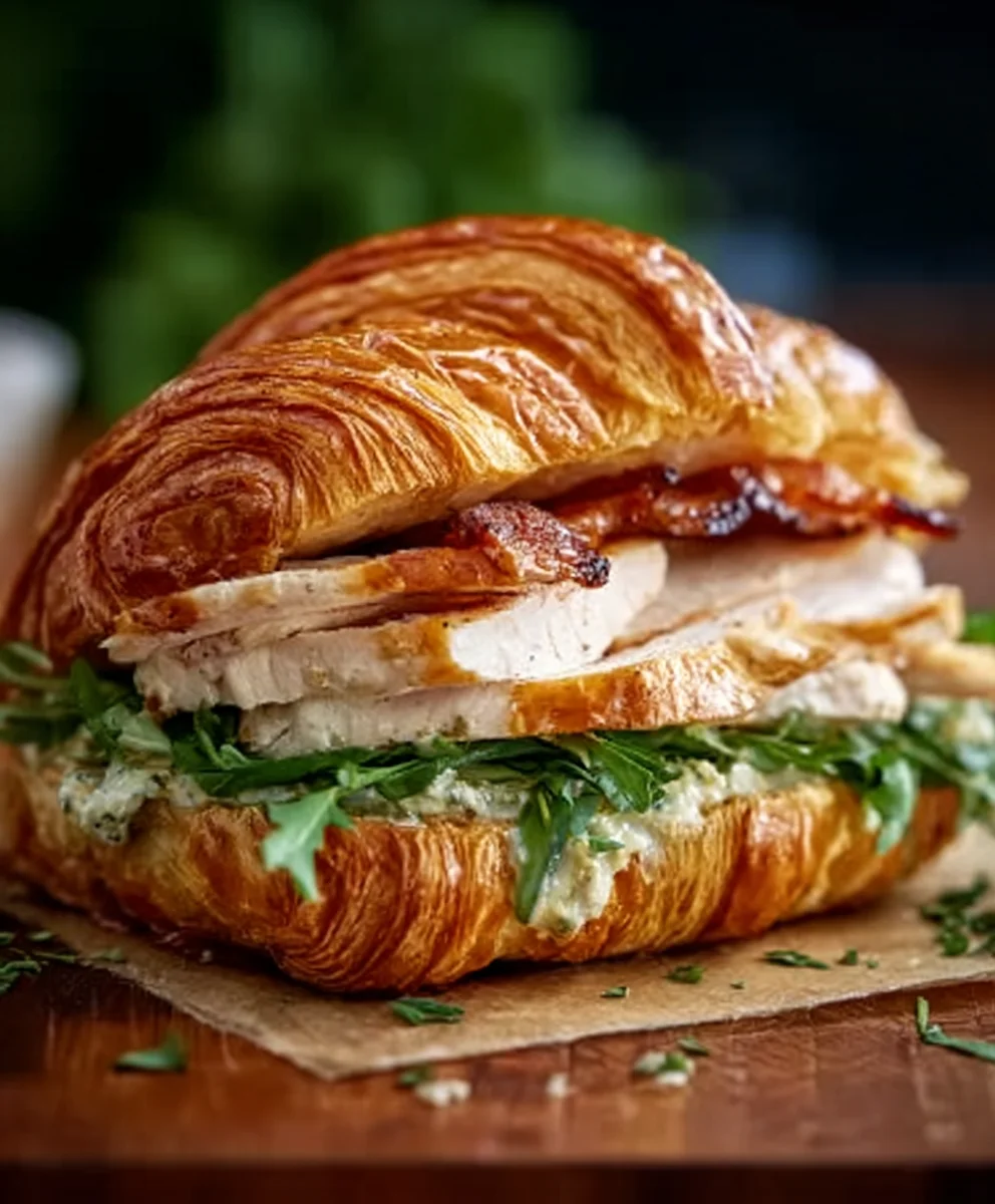 Chicken Caesar Croissant Sandwich Recipe